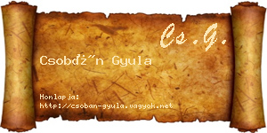 Csobán Gyula névjegykártya