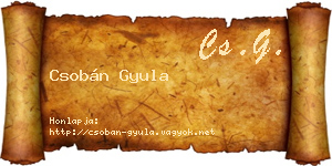 Csobán Gyula névjegykártya