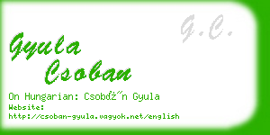 gyula csoban business card
